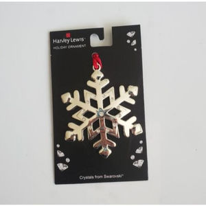 New Harvey Lewis Winter Snowflake Christmas Ornament Crystals Swarovski
